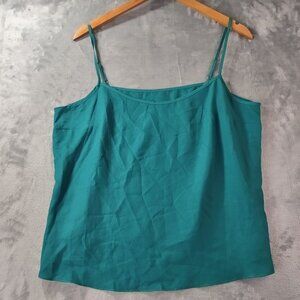 J Crew Womens Teal Cami Tank‎ Top Medium Spaghetti Strap Lightweight Summer